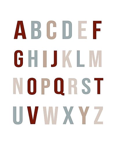 Earthen Alphabet Art Print