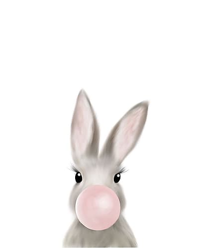 Bunny Bubble Gum Kids Print