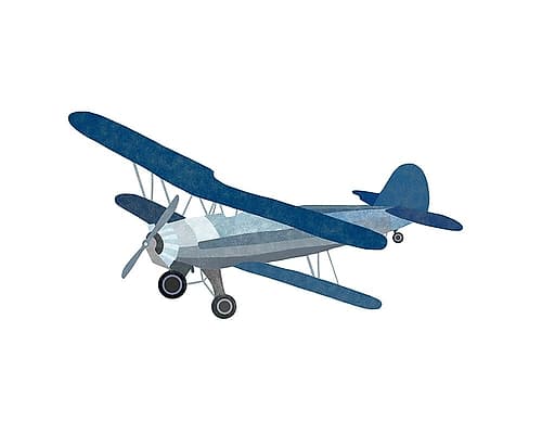 Blue Watercolor Plane Art Print
