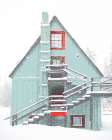 Christmas Cabin Art Print