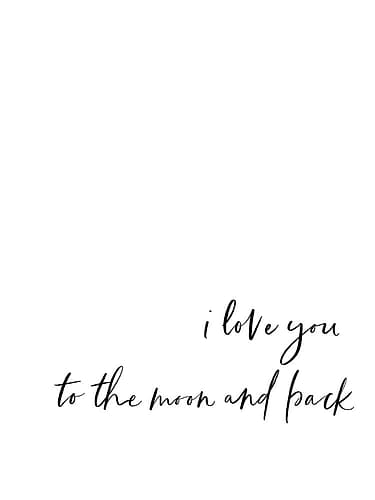 Love Moon Back Script Hand 1 Inspirational Print