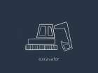 Excavator Navy Art Print
