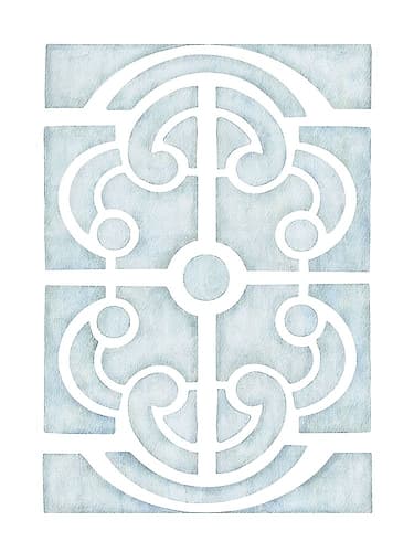 Blue Parterre Patterns Print