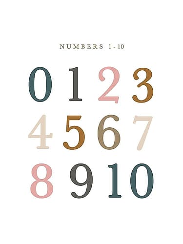Numbers Fall Gems Art Print