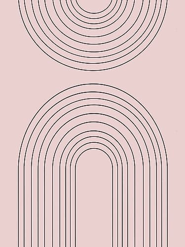 Blush Abstract Rainbows Art Print