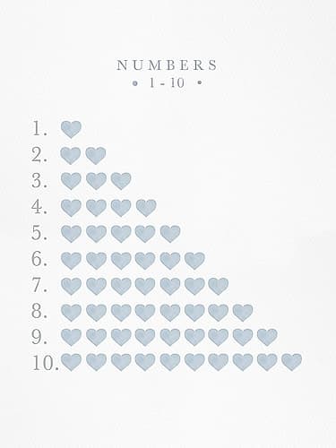 Numbers 1-10 Blue Art Print