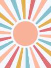 Retro Rainbow Bright Art Print