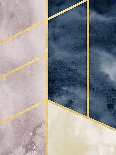 Watercolor Abstract With Gold Art Print