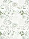 Green Watercolour Florals Art Print