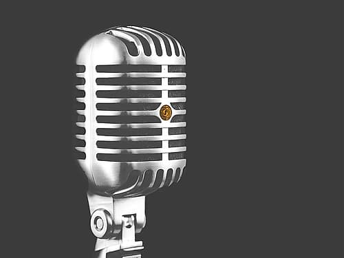 Microphone Orange Colour Art Print