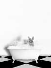 Bunny In Bath Art Print
