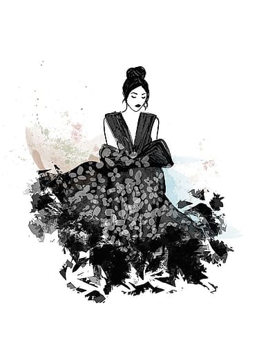 Inky Lady 1 Fashion Print