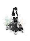 Inky Lady 3 Art Print