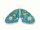 Teal Floral Moth 1 Art Print