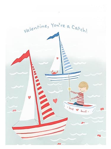 Sailboats Valentine Art Print