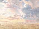 Vintage Sunset Over Fields Art Print