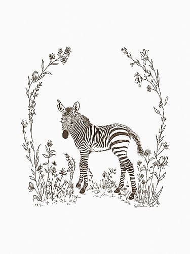 Safari Zebra Art Deco Print