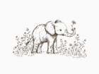Safari Elephant Art Print