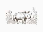 Safari Rhino Art Print