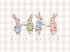 Easter Bunnies Light Pink Gingham Art Print