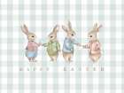 Easter Bunnies Light Mint Gingham Art Print