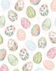 Easter Eggs Scattered Pale Pink Gingham Background Art Print