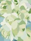 Peony Muted Greens And Blues Art Print