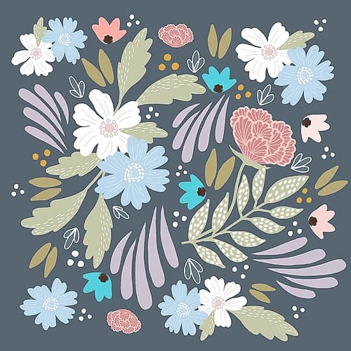 Square Floral Art Print