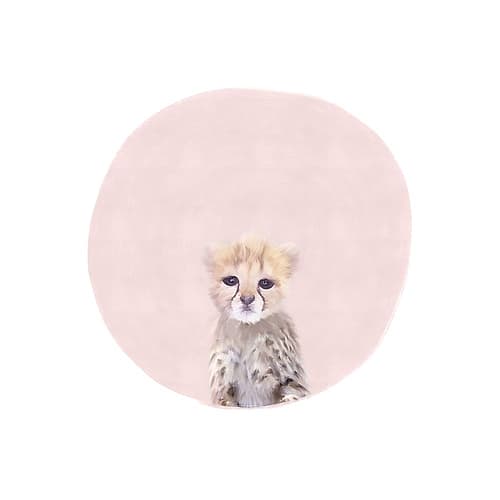 Baby Cheetah Pink Art Print