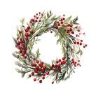 Holiday Wreath Botanical Print