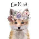 Floral Fox Be Kind Art Print