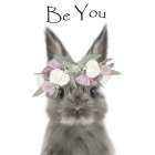 Floral Bunny Be You Art Print