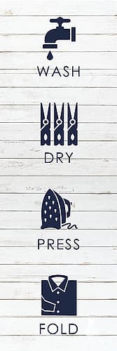 Laundry White Wood Leisure Print