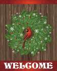 Cardinal Wreath Welcome 1 Art Print