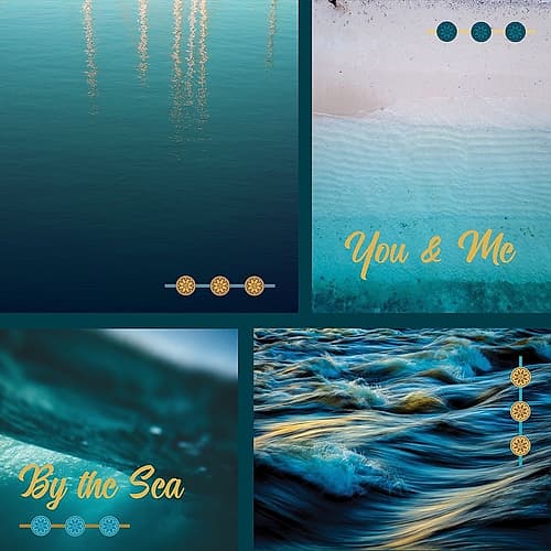 By the Sea Saffron Teal 5 Coastal Print