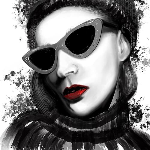 Fashion Portrait Red Lips 1 Fashion Print