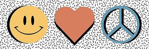 Happy Love Peace Inspirational Print