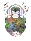 Musical Monkey Art Print