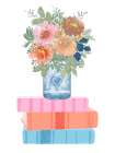 Florals And Books Art Print