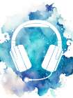 Headphone Splatter Art Print