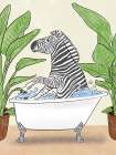Bathing Zebra Art Print