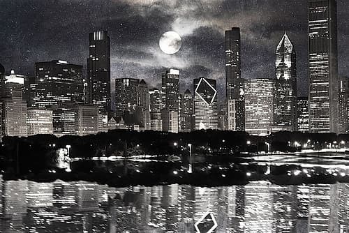 Full Moon Chicago 2 Photography Print