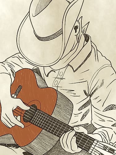 Western Musician Art Print