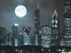 Moonlit Chicago 2 Art Print