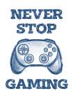 Never Stop Blue Art Print