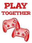 Play Together Red Art Print
