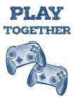 Play Together Blue Art Print