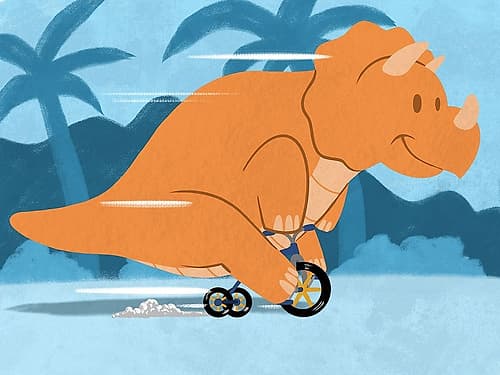 Riding Dino 2 Kids Print