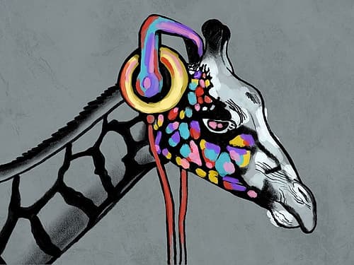 Boomin Giraffe Art Print