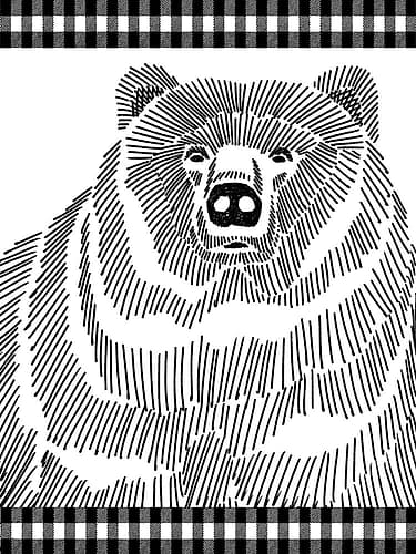 Checkered Bear 1 Art Print